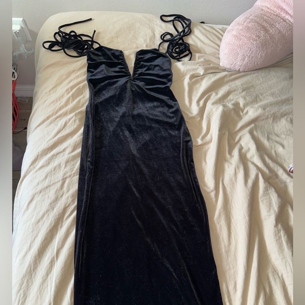 Black velvet dress